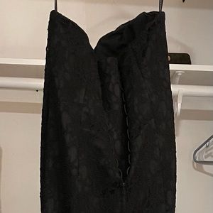 Black strapless gown